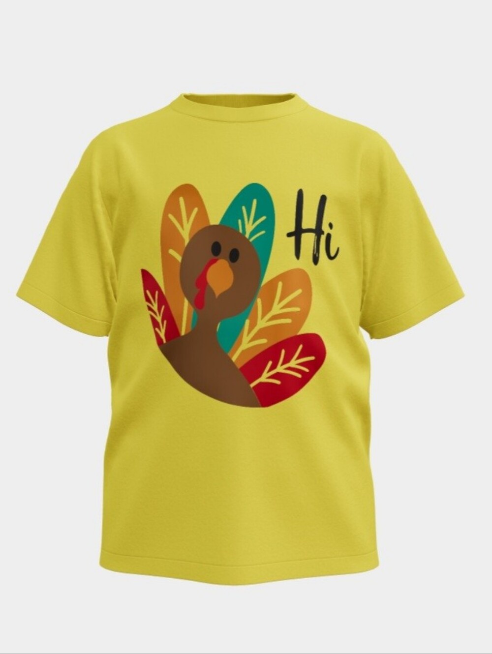 Yellow Kids Turkey Graphic Tee
